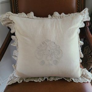 Embroidered Throw pillow (cover and pillow)